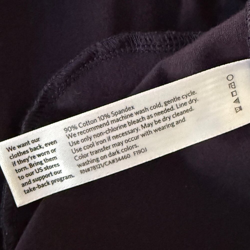 SMALL Eileen Fisher Navy Blue Knit V Neck Elbow Length Short Sleeve Dress - Picture 9 of 9